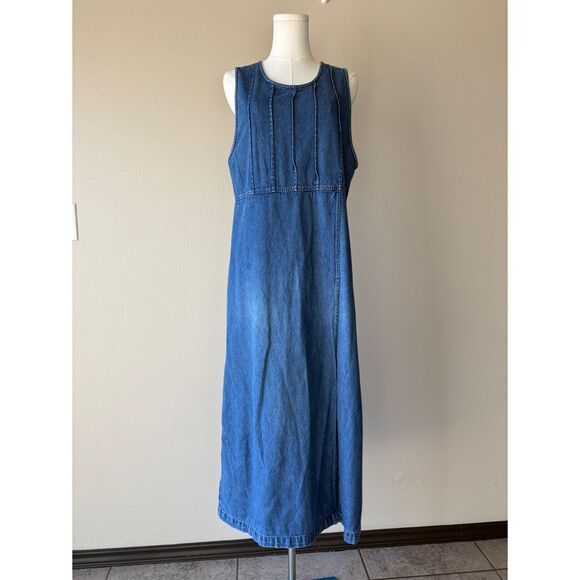 vintage denim maxi sleeveless dress - Picture 2 of 7
